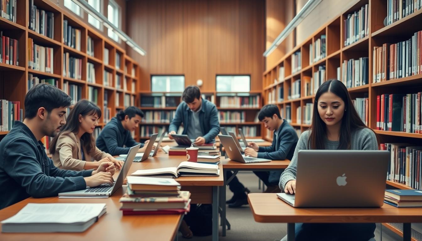 Students working in research laboratory